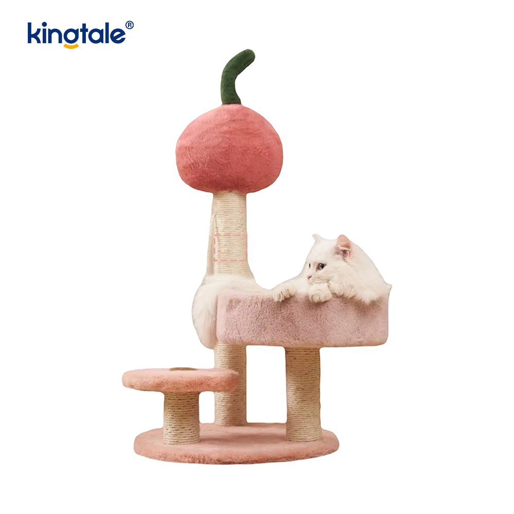 Poste rascador con cama para gatitos pequeños de interior