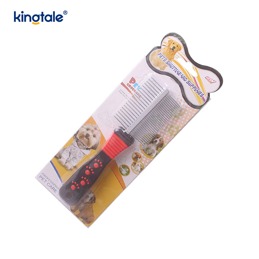 Peine de doble cara para perros, peine para garrapatas y pulgas, cepillo de preparación para perros de razas pequeñas y cachorros