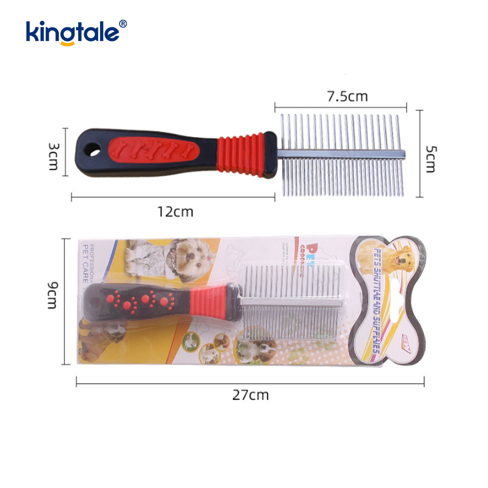 Peine de doble cara para perros, peine para garrapatas y pulgas, cepillo de preparación para perros de razas pequeñas y cachorros