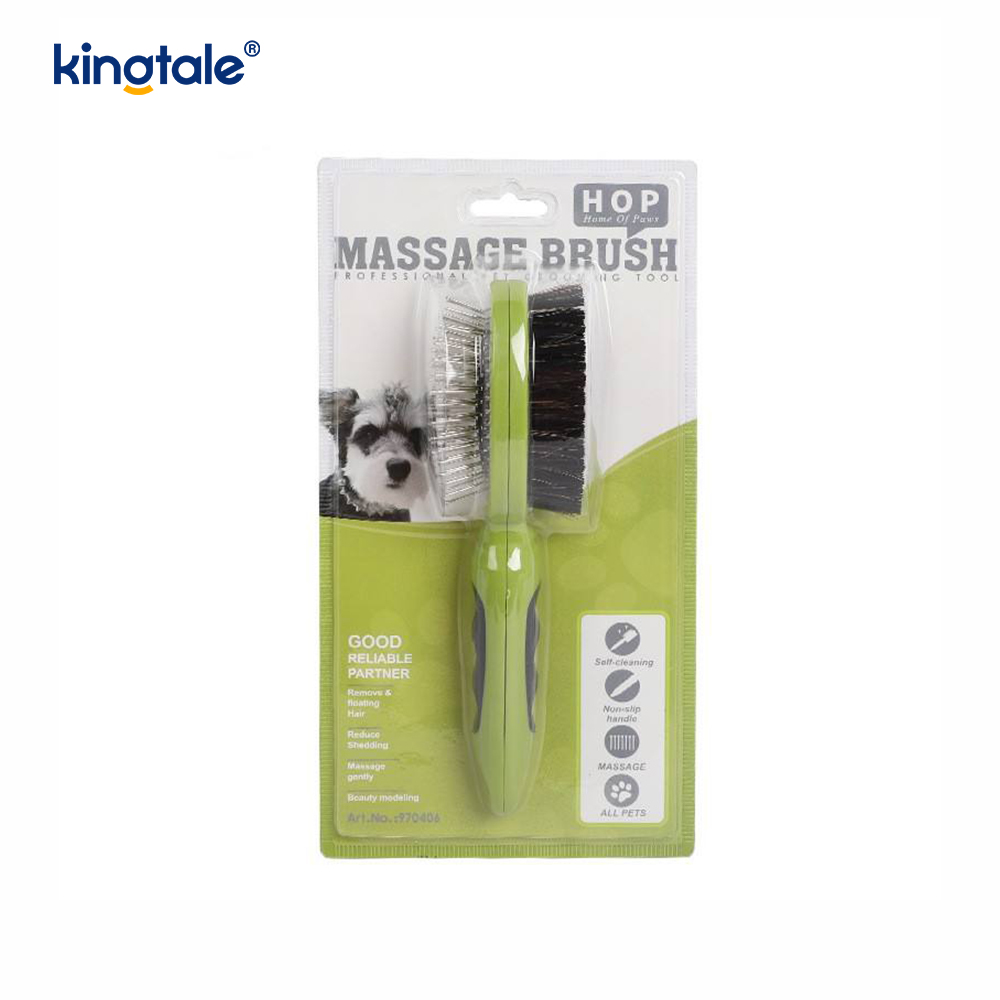 Peine para mascotas, peine de doble cara, cepillo de doble cara para mudarse y bañarse