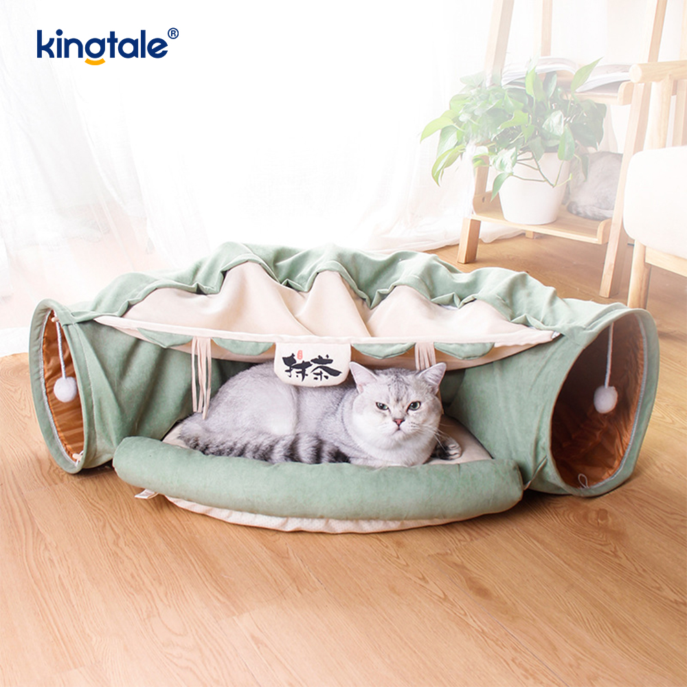 Túnel plegable para juegos de gatos, juguete interactivo, laberinto, casa para gatos, túneles interiores