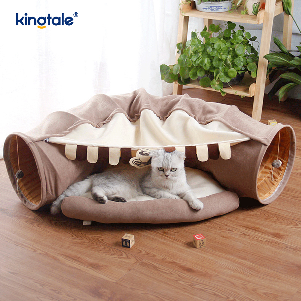 Túnel plegable para juegos de gatos, juguete interactivo, laberinto, casa para gatos, túneles interiores