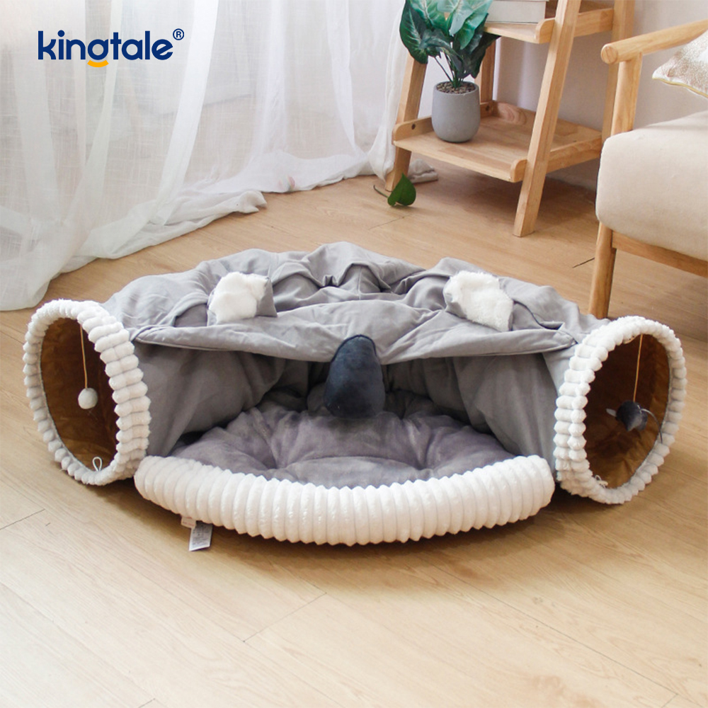 Túnel plegable para juegos de gatos, juguete interactivo, laberinto, casa para gatos, túneles interiores