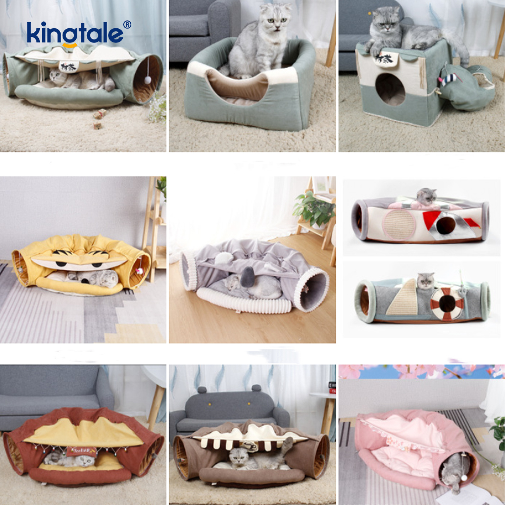 Túnel plegable para juegos de gatos, juguete interactivo, laberinto, casa para gatos, túneles interiores