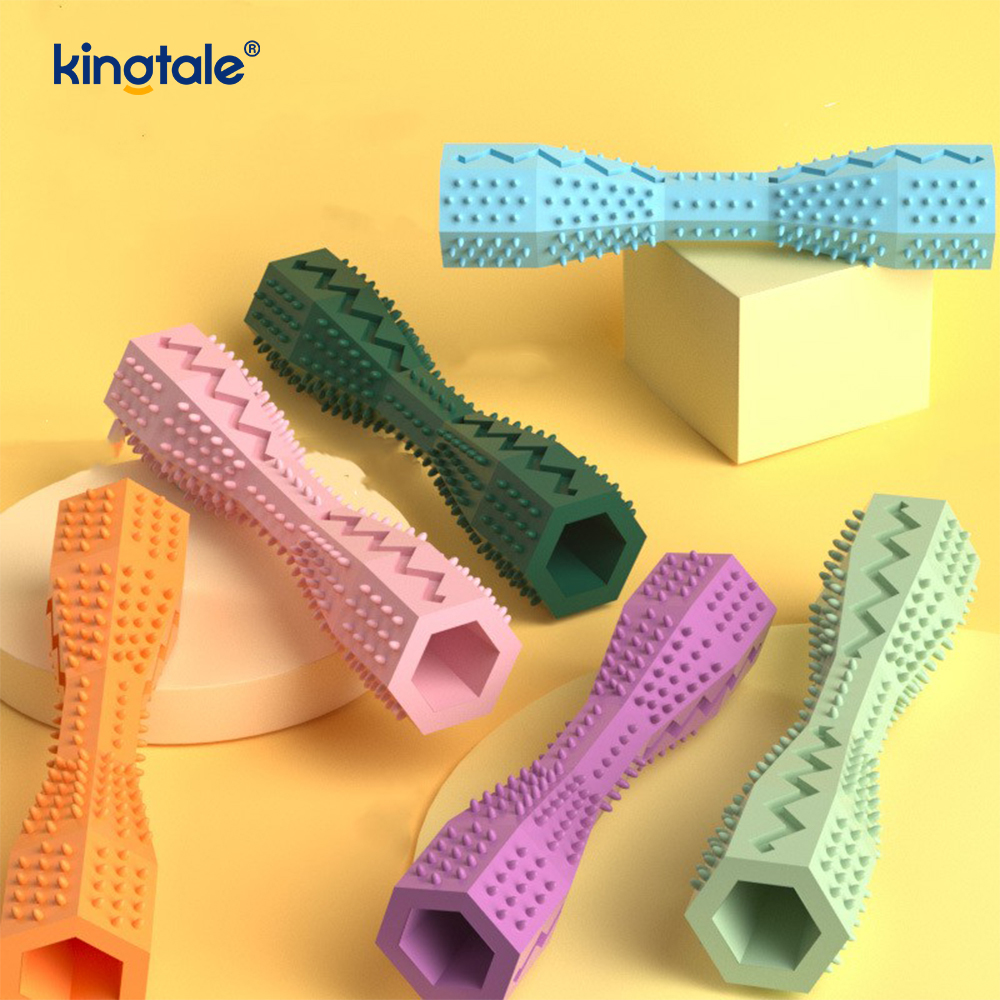 Juguetes hexagonales para la dentición y el cuidado dental de mascotas para limpiar los dientes