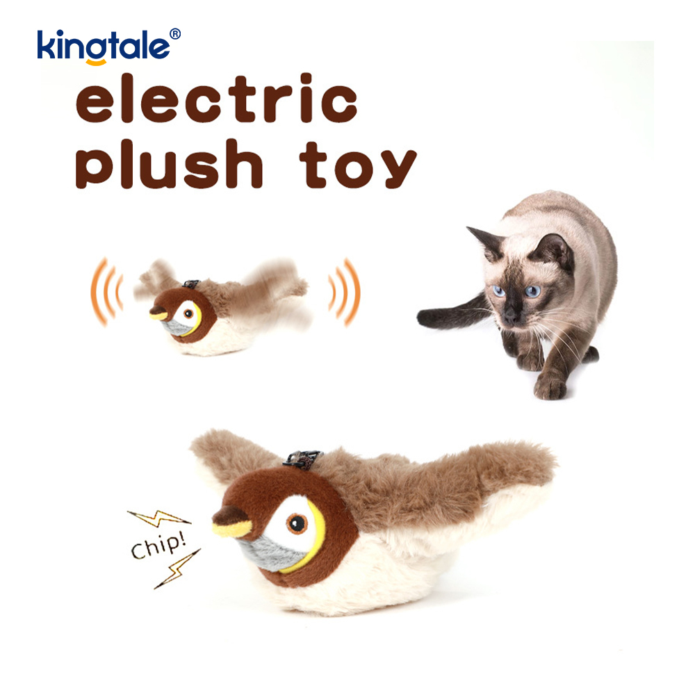 Juguete de peluche para mascotas gorrión simulado para todas las razas gato pateador hierba gatera juguetes gorrión