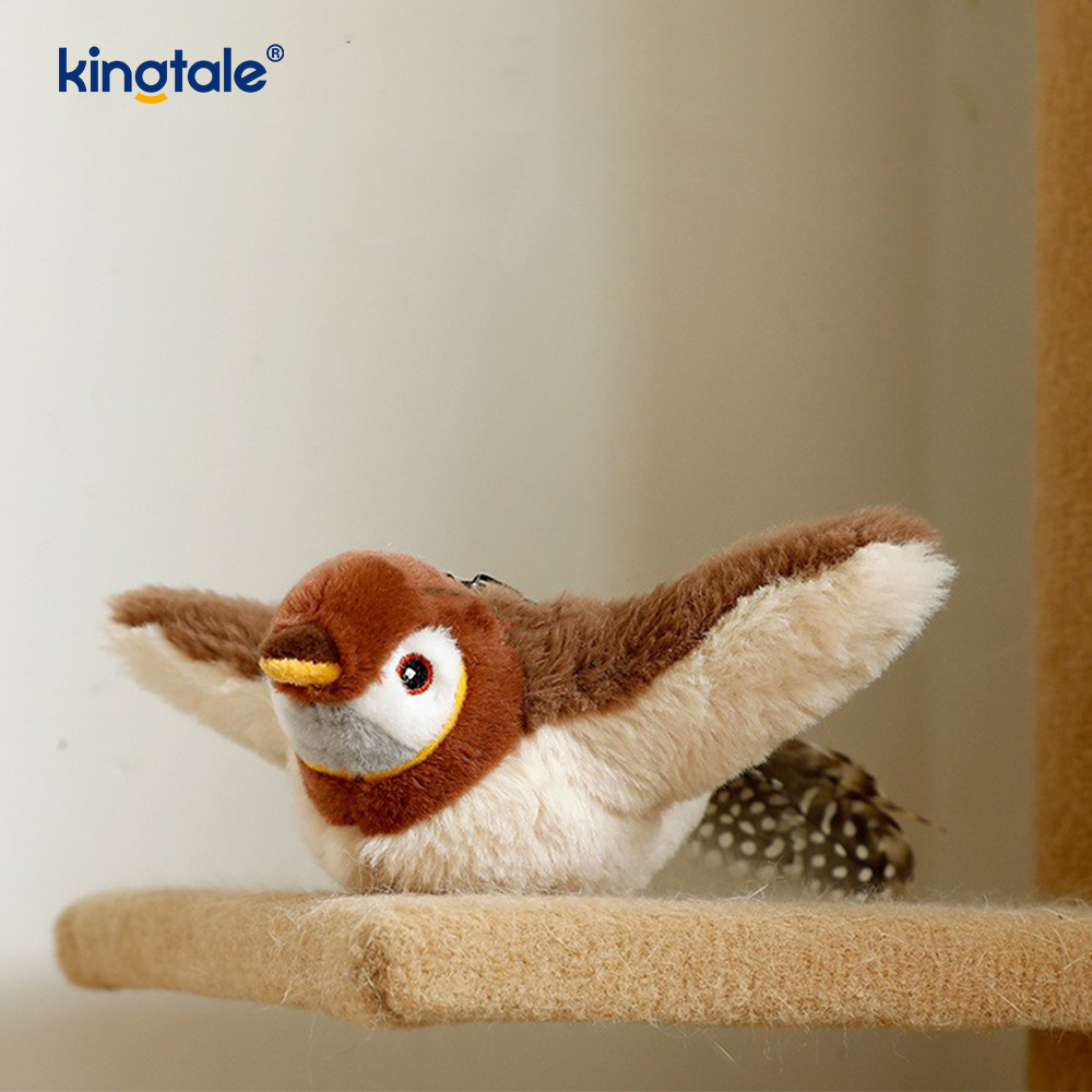 Juguete de peluche para mascotas gorrión simulado para todas las razas gato pateador hierba gatera juguetes gorrión