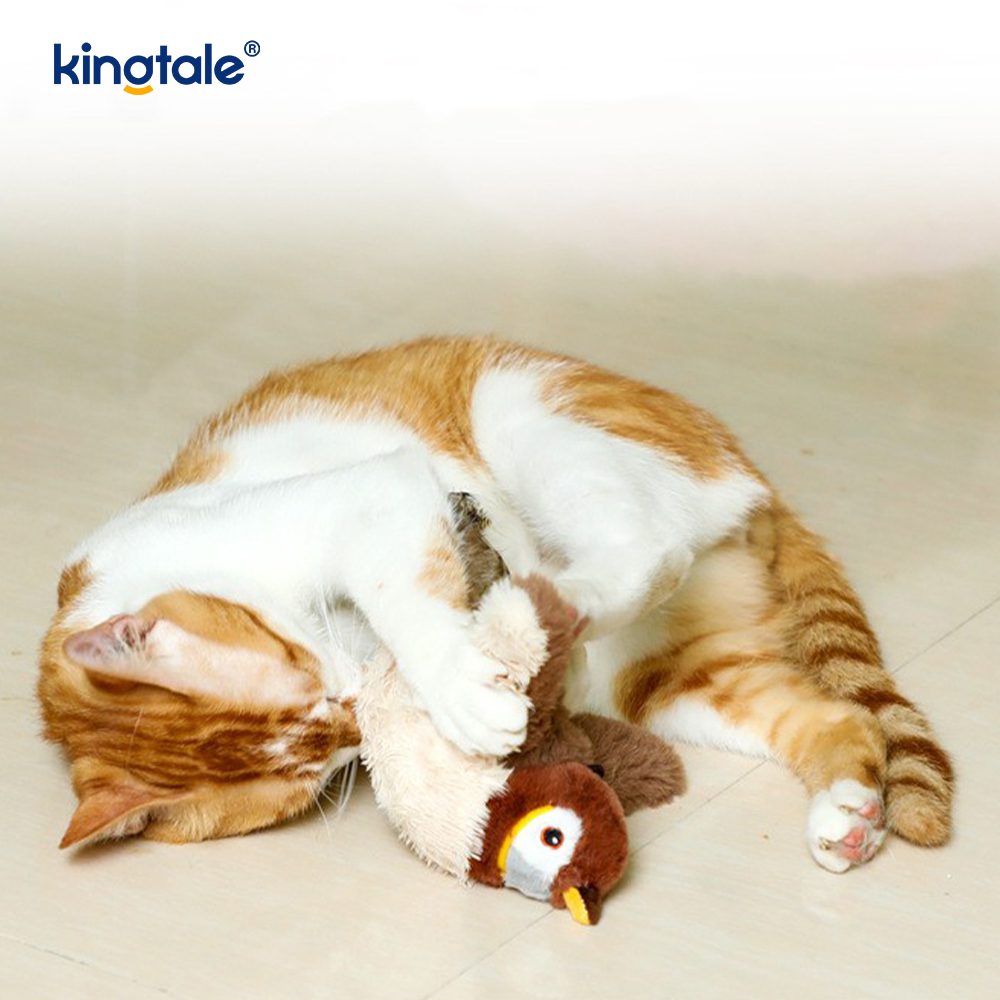 Juguete de peluche para mascotas gorrión simulado para todas las razas gato pateador hierba gatera juguetes gorrión