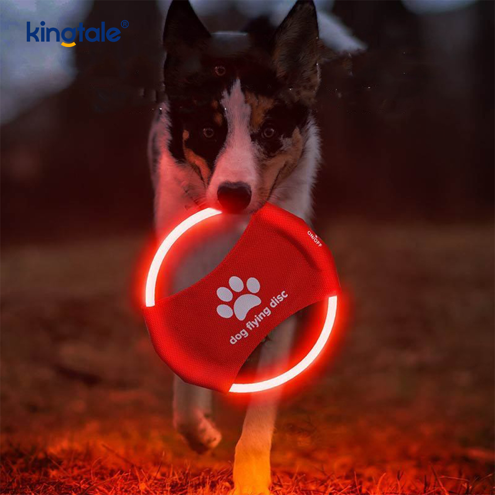 Frisbee iluminado para mascotas, entrenamiento de mascotas iluminado de alta visibilidad, lanzamiento, juego para hacer ejercicio