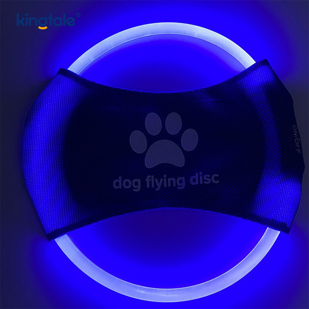 Frisbee iluminado para mascotas, entrenamiento de mascotas iluminado de alta visibilidad, lanzamiento, juego para hacer ejercicio