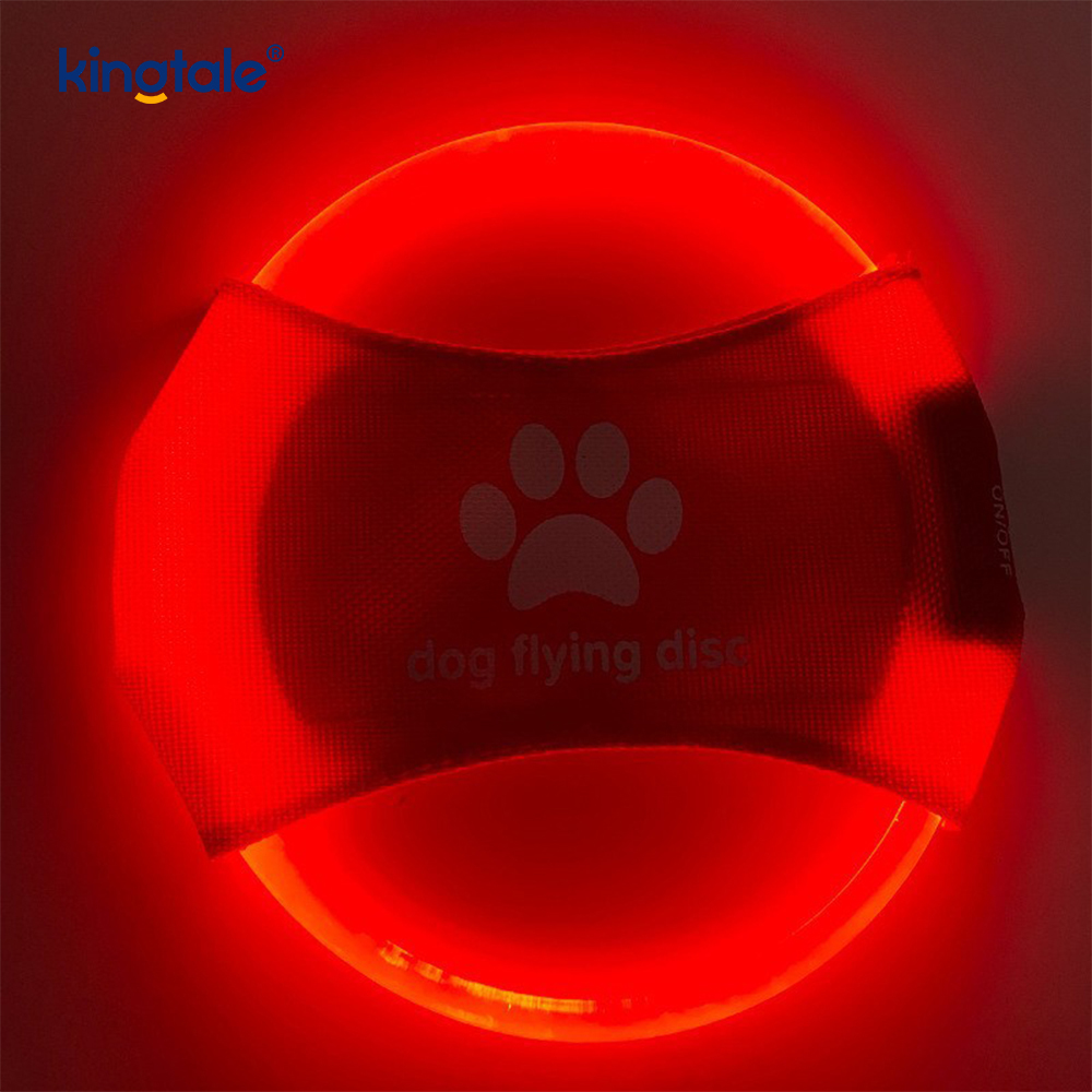 Frisbee iluminado para mascotas, entrenamiento de mascotas iluminado de alta visibilidad, lanzamiento, juego para hacer ejercicio