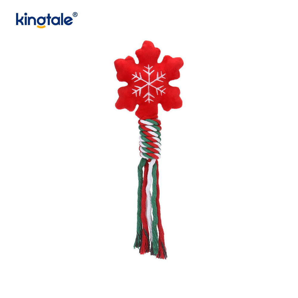 Juguete masticable para cachorros de juguetes de peluche con cuerda navideña para mascotas para la dentición