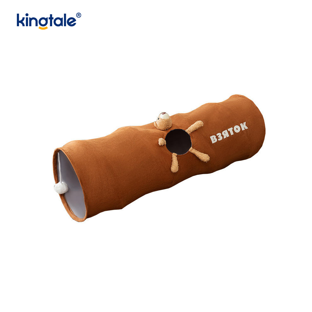 Juguete plegable para gatos, túnel recto para gatos de dibujos animados, juguete interactivo para gatos, regalo para gatos