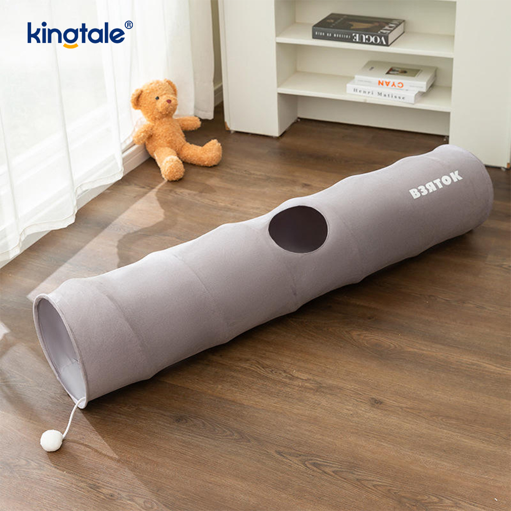 Juguete plegable para gatos, túnel recto para gatos de dibujos animados, juguete interactivo para gatos, regalo para gatos