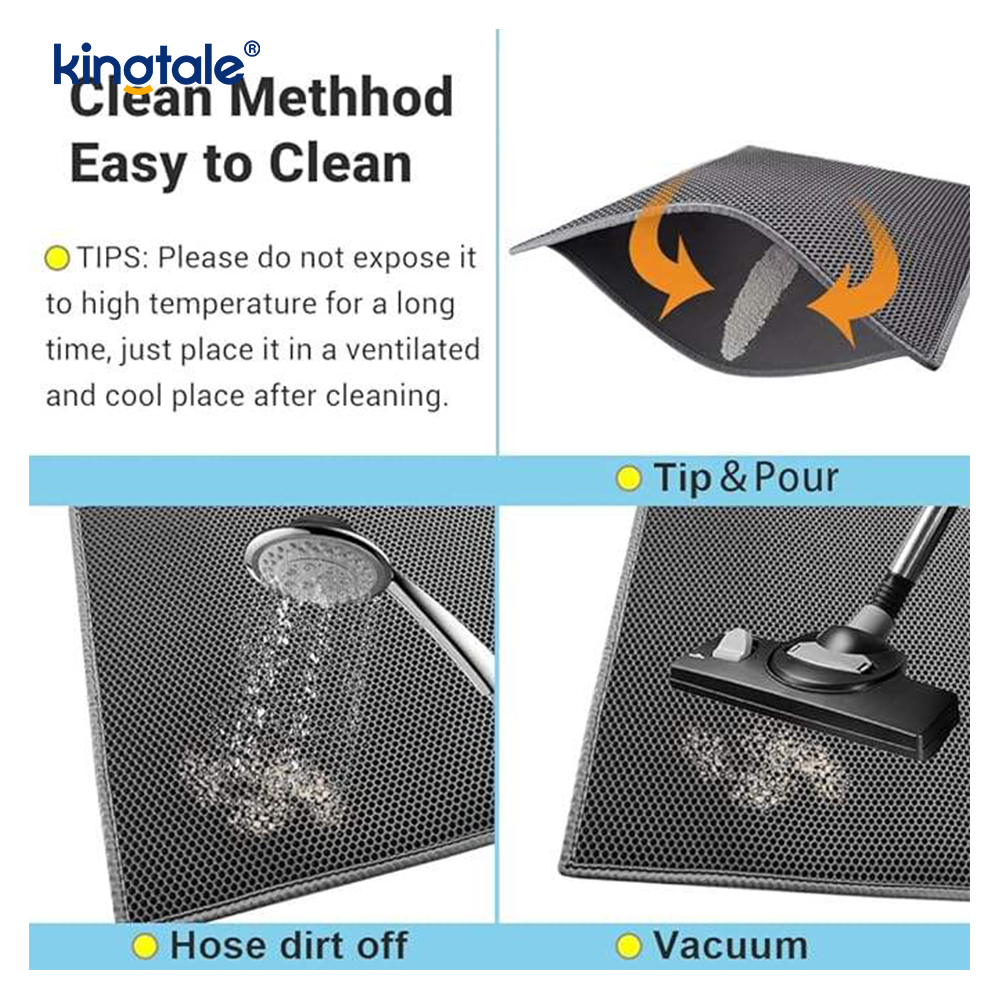 Alfombrilla para arena para gatos, capa trasera impermeable y a prueba de fugas