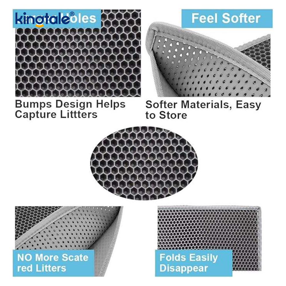 Alfombrilla para arena para gatos, capa trasera impermeable y a prueba de fugas