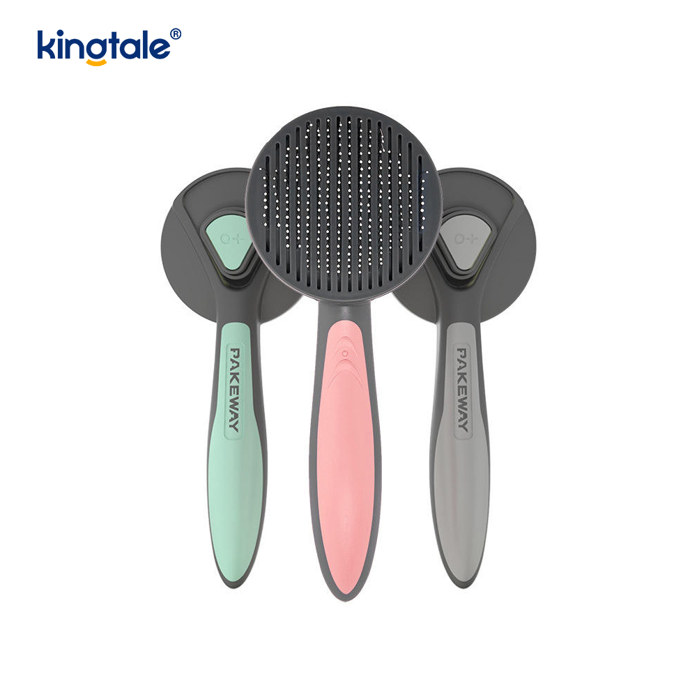 Cepillo pulidor autolimpiante, rastrillo de aseo para mascotas y peine antipulgas para perros