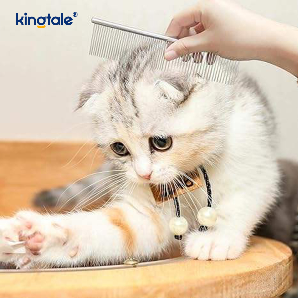 Peines para perros con peine de acero inoxidable para el cuidado, peine de metal para gatos para eliminar enredos y nudos