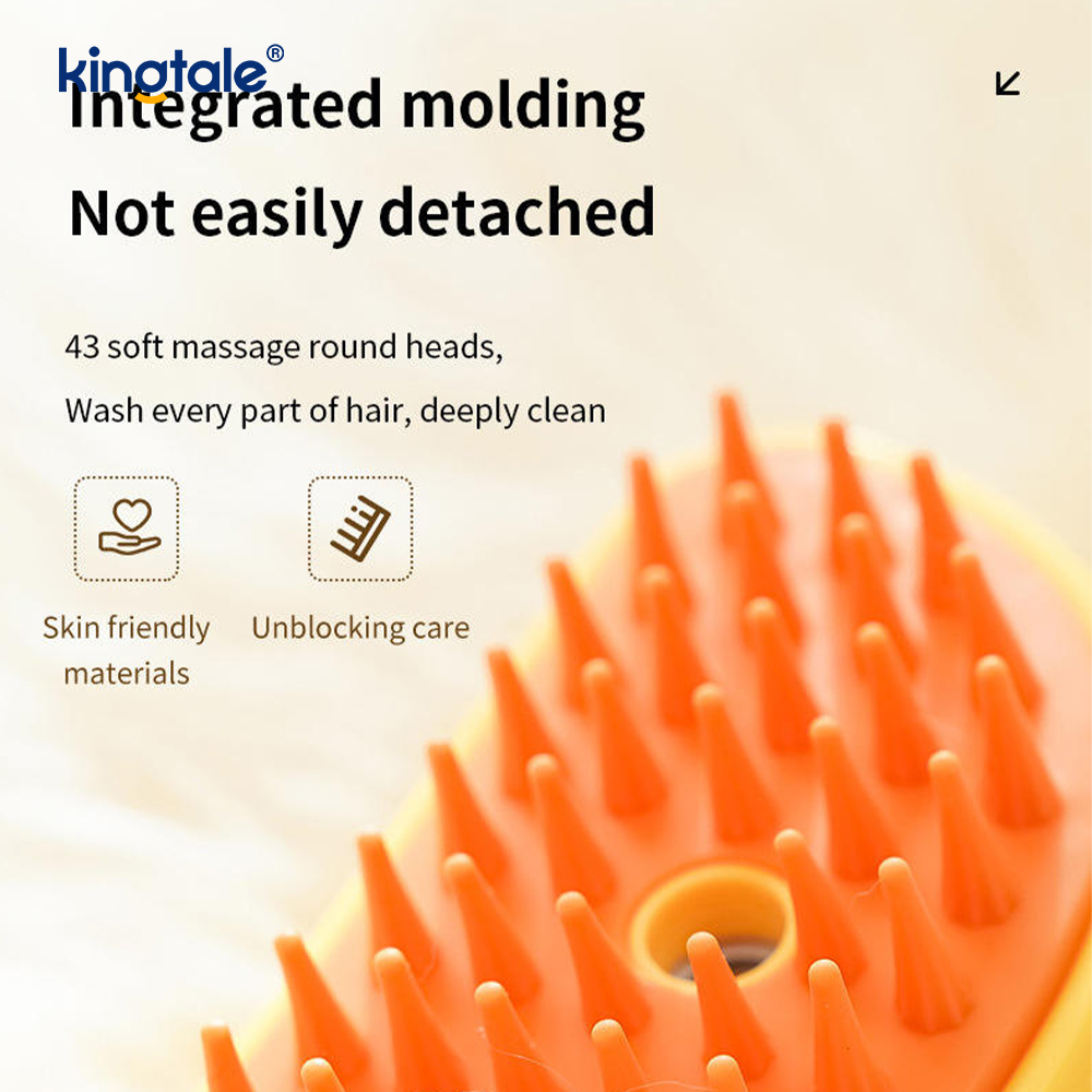 Cepillo de vapor para gatos 3 en 1, cepillo humeante para mascotas, masaje de silicona, peine removedor de pelo para perros