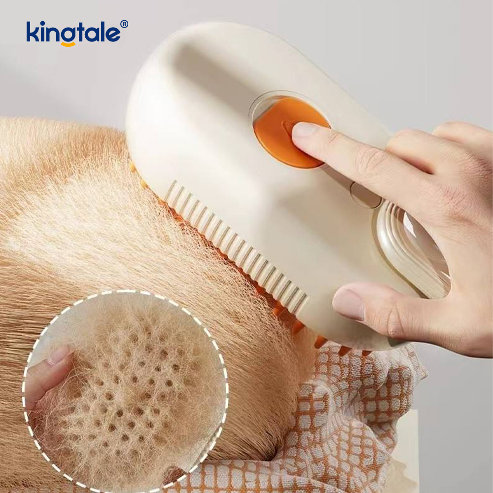 Cepillo de vapor para gatos 3 en 1, cepillo humeante para mascotas, masaje de silicona, peine removedor de pelo para perros