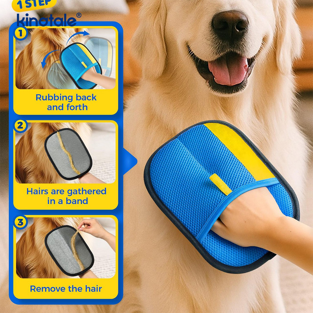 Guante de eliminación de pelo para mascotas, guantes electrostáticos para quitar el pelo de mascotas, para gatos y perros, recién Pro, cinco dedos
