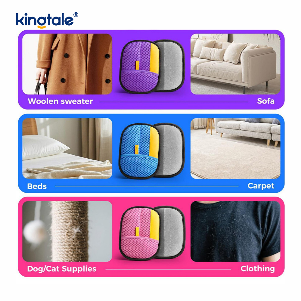 Guante de eliminación de pelo para mascotas, guantes electrostáticos para quitar el pelo de mascotas, para gatos y perros, recién Pro, cinco dedos