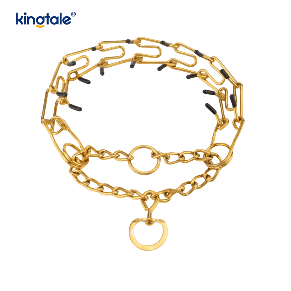 Collar de entrenamiento para perros con punta metálica de acero al carbono, collares de estrangulamiento para mascotas