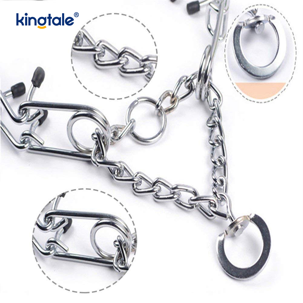 Collar de entrenamiento para perros con punta metálica de acero al carbono, collares de estrangulamiento para mascotas