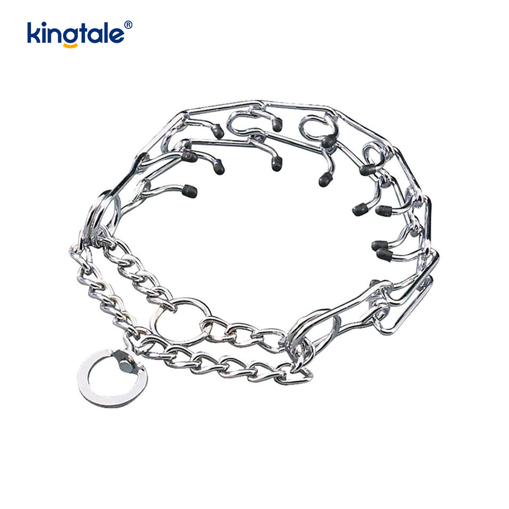 Collar de entrenamiento para perros con punta metálica de acero al carbono, collares de estrangulamiento para mascotas