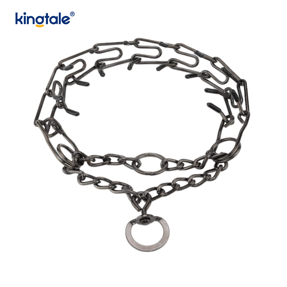 Collar de entrenamiento para perros con punta metálica de acero al carbono, collares de estrangulamiento para mascotas