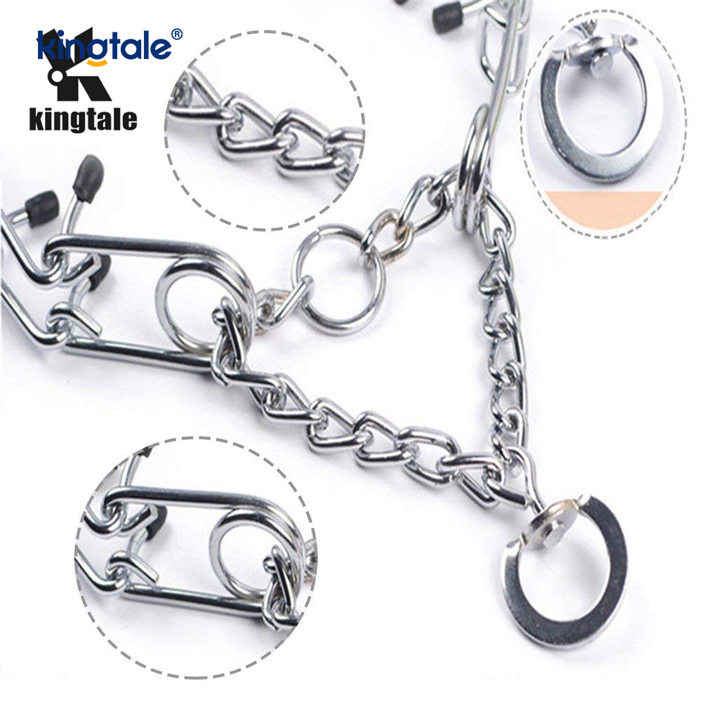 Collar de entrenamiento para perros con punta metálica de acero al carbono, collares de estrangulamiento para mascotas