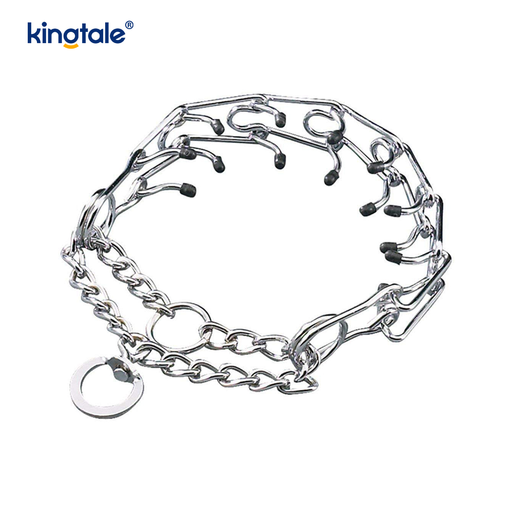 Collar de entrenamiento para perros con punta metálica de acero al carbono, collares de estrangulamiento para mascotas