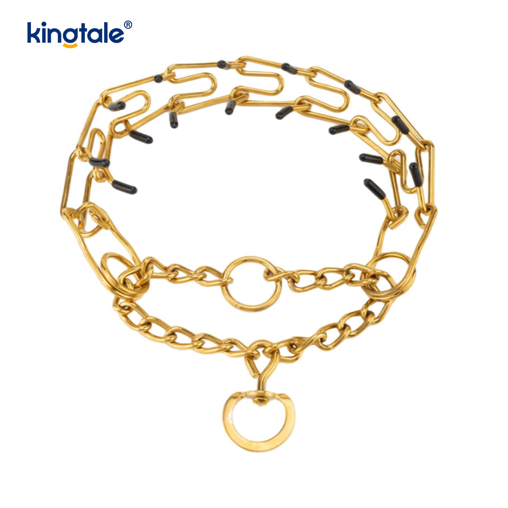 Collar de entrenamiento para perros con punta metálica de acero al carbono, collares de estrangulamiento para mascotas