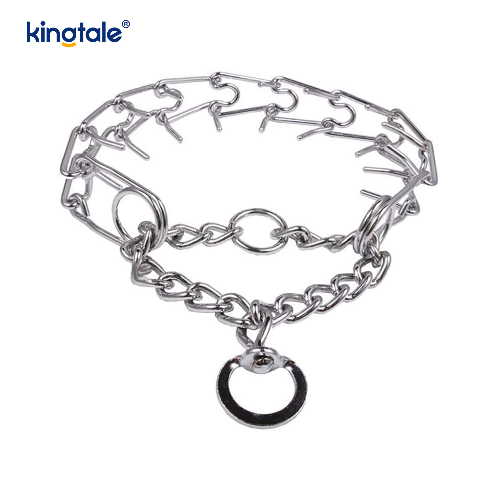 Collar de entrenamiento para perros con punta metálica de acero al carbono, collares de estrangulamiento para mascotas