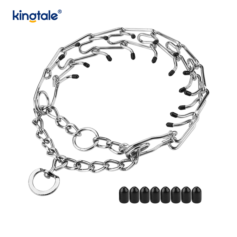 Collar de entrenamiento para perros con punta metálica de acero al carbono, collares de estrangulamiento para mascotas