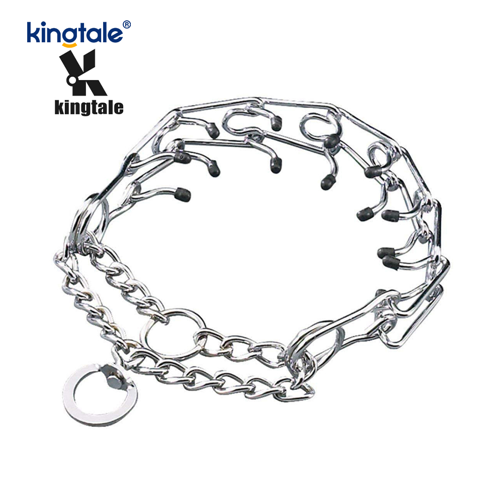 Collar de entrenamiento para perros con punta metálica de acero al carbono, collares de estrangulamiento para mascotas