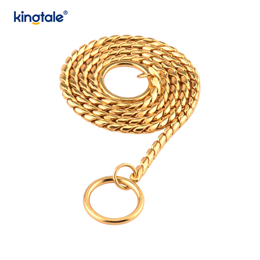 Collar de cadena de perro de serpiente de metal de cobre puro para perros pequeños y medianos