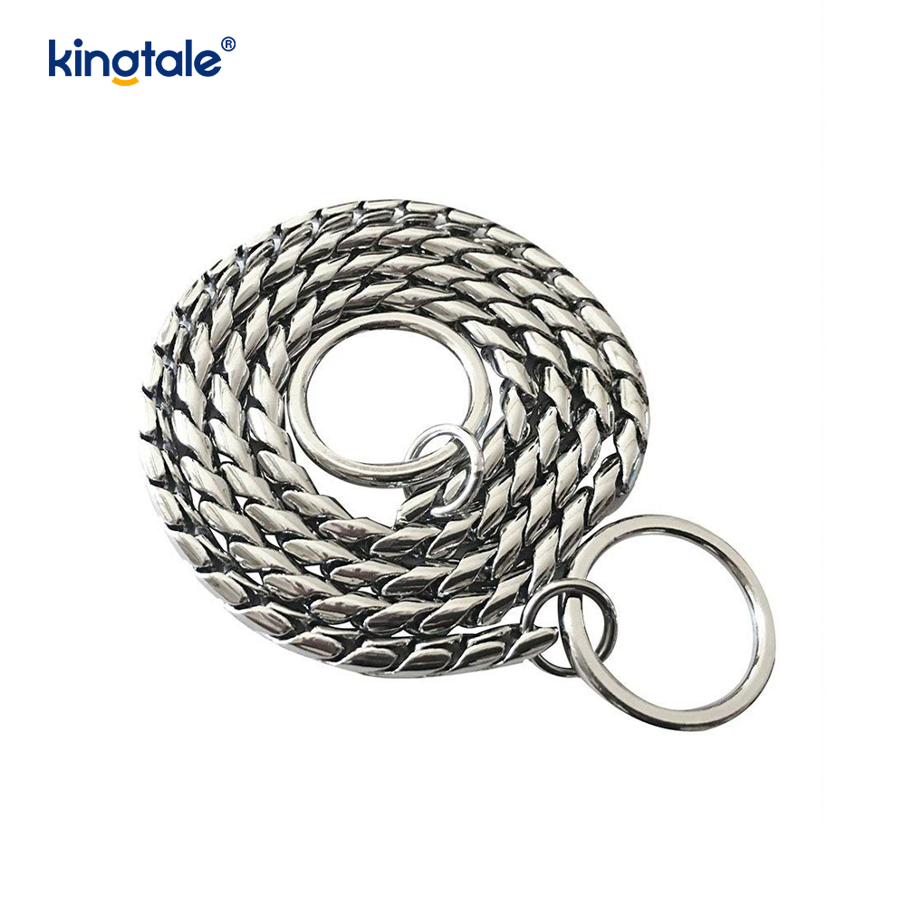 Collar de cadena de perro de serpiente de metal de cobre puro para perros pequeños y medianos