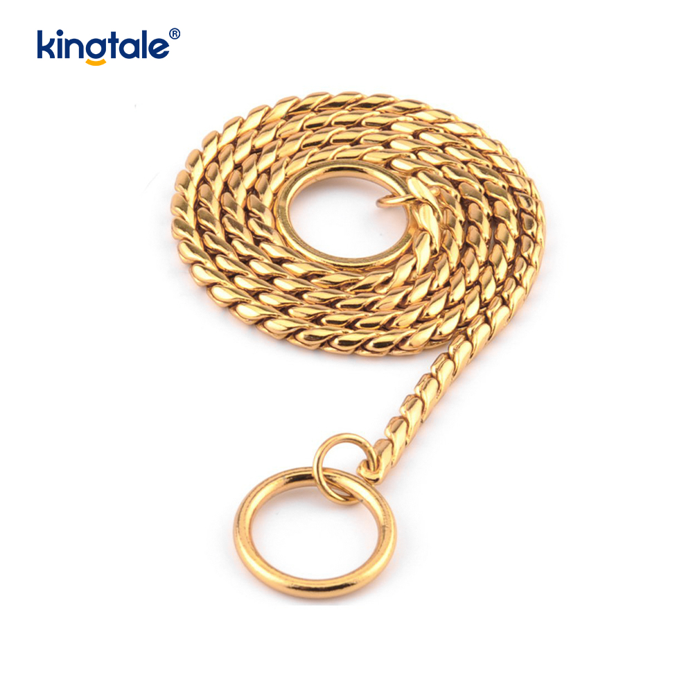 Collar de cadena de perro de serpiente de metal de cobre puro para perros pequeños y medianos