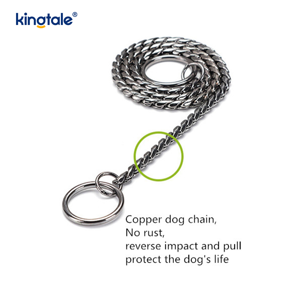 Collar de cadena de perro de serpiente de metal de cobre puro para perros pequeños y medianos