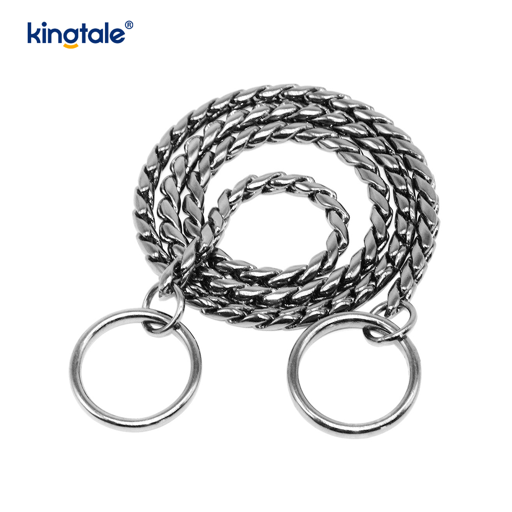 Collar de cadena de perro de serpiente de metal de cobre puro para perros pequeños y medianos