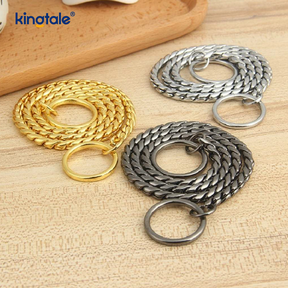 Collar de cadena de perro de serpiente de metal de cobre puro para perros pequeños y medianos
