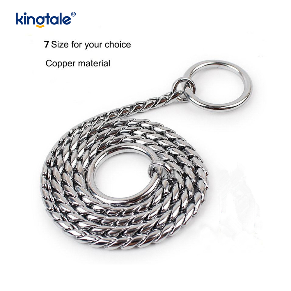 Collar de cadena de perro de serpiente de metal de cobre puro para perros pequeños y medianos