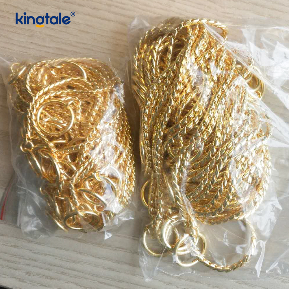 Collar de cadena de perro de serpiente de metal de cobre puro para perros pequeños y medianos