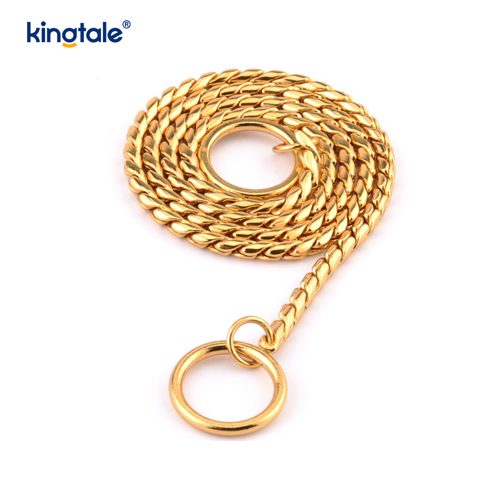 Collar de cadena de perro de serpiente de metal de cobre puro para perros pequeños y medianos