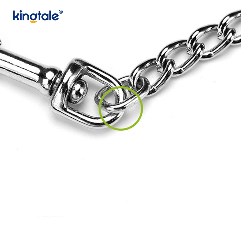 Plomo de cadena resistente de metal personalizado para perros con mango de espuma para perros
