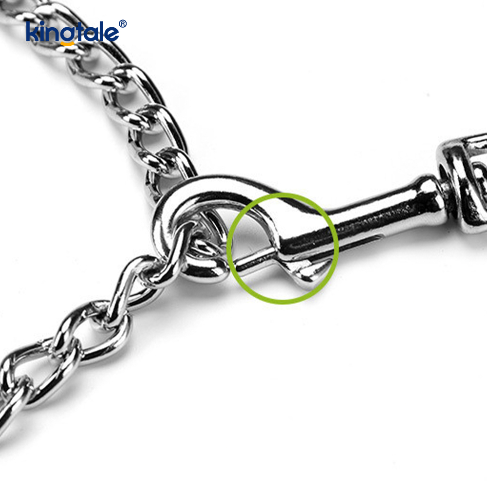 Plomo de cadena resistente de metal personalizado para perros con mango de espuma para perros