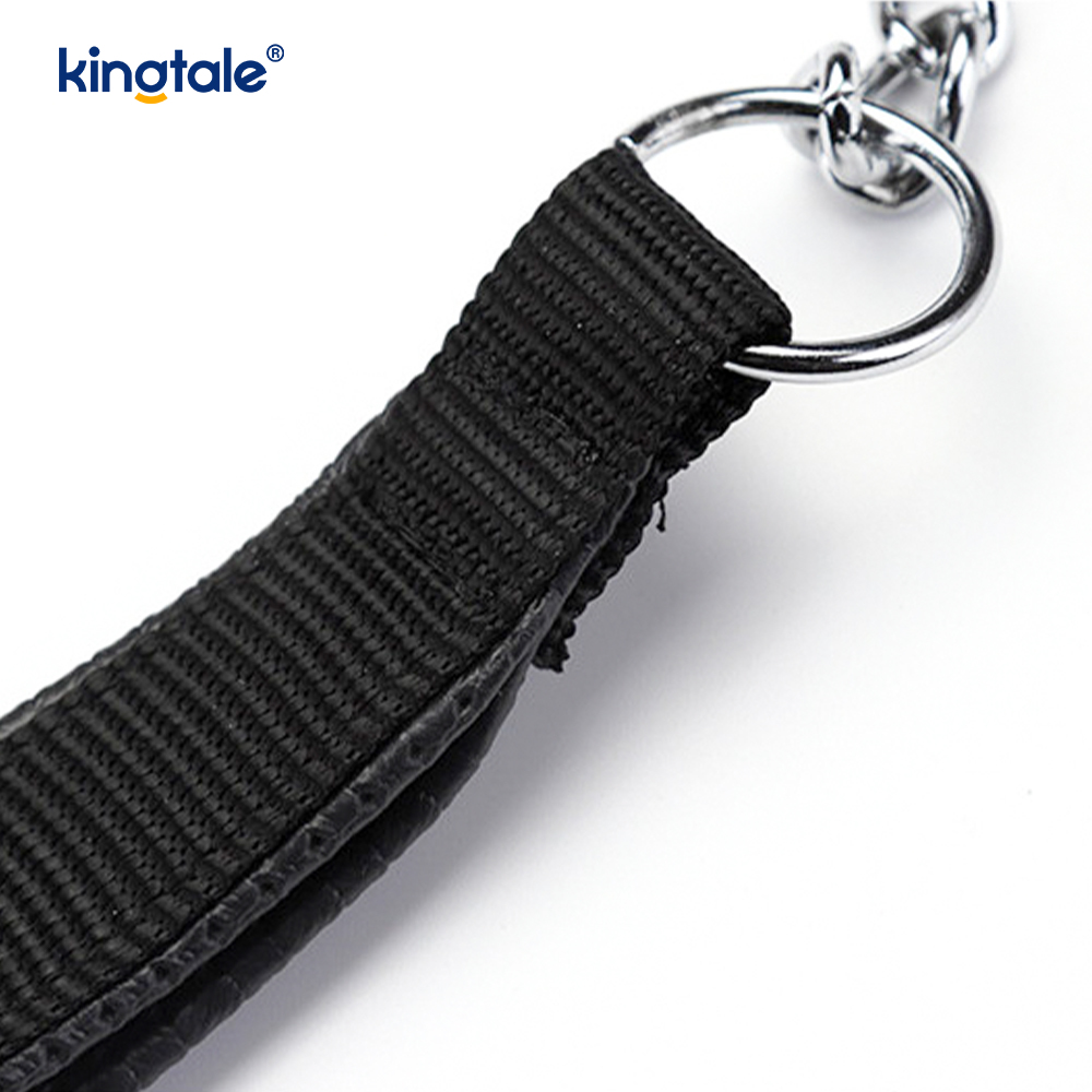 Plomo de cadena resistente de metal personalizado para perros con mango de espuma para perros