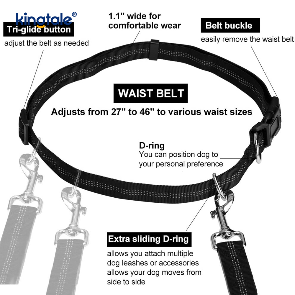 Correa corriente doble elástica reflexiva del animal doméstico con la bolsa de la cremallera