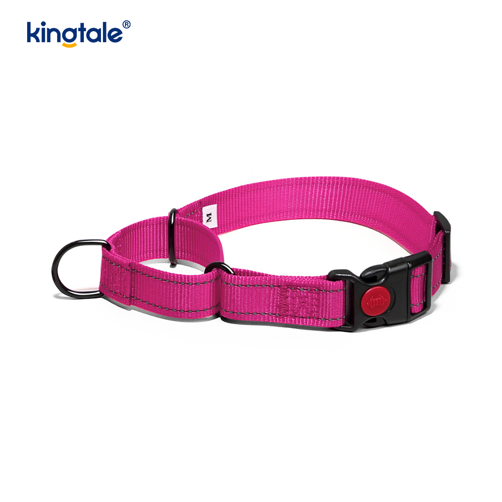 Ningún cuello de perro de nylon ajustable reflexivo de la martingala del tirón para los perros S M A L L